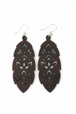 Dark Wood Laser Cut Earrings